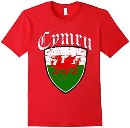 Mens Welsh Flag tshirt 2XL Red