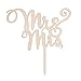 LOVENJOY Gift Boxed Wooden Mr and Mrs Cake Topper for Rustic Wedding Decoration