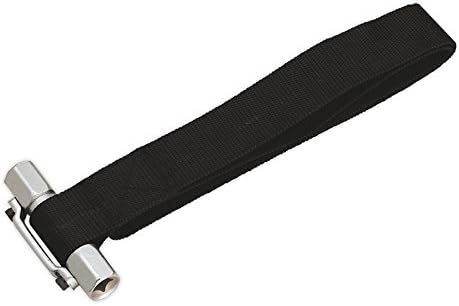 Sealey Ak6403 Oil Filter Strap Wrench 300Mm Capacity 3/8 and 1/2 Sq Drive, White