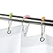 Amazer Shower Curtain Hooks, Decorative Shower Curtain Hooks, Colorful Shower Curtain Hooks, Rustproof Stainless Steel Shower Hooks for Bathroom Shower Curtain-Set of 12