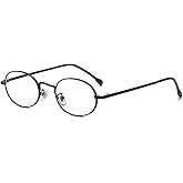 ADE WU Fashion Oval Glasses for Women Cute Retro 90s Minimalism Thin Lightweight Frame Blue Light Glasses