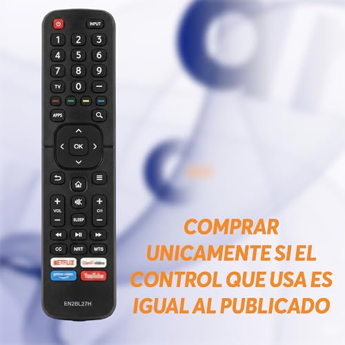 Archy Control Universal Remoto Compatible con Pantalla Hisense Smart TV con Botones de Acceso Rapido a Apps Netflix Prime Video Y mas Reemplazo Universal Fácil de Usar Alta Compatibilidad TV (HISTV)
