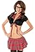 Dear-Lover Womens Top Shirt Mini Skirt School Girl Costume Large Multicoloured