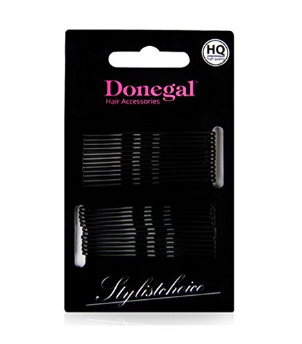 Donegal Hair Clips Black Long 24 Pieces x 5 cm