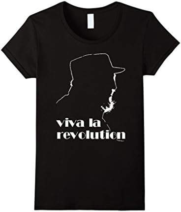 Women's Vivala Revolution Fidel Castro T-shirt Small Black