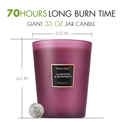 HomeLights Highly Scented Soy Candles Big 33.3 oz for Home. 3 Cotton