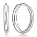 14k REAL White Gold 2mm Thickness Hoop Huggie Earrings (13 x 13 mm)