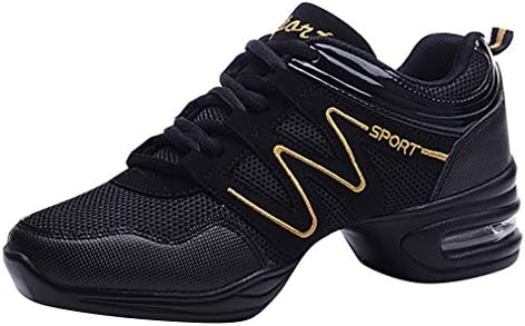 Ladies Sneakers Outdoor Sports Jazz Latin Dance Shoes Womens Mesh Breathable Split Sole Comfy Lace Up Slip Resistant Trainers