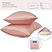 Leccod 2 Pack Silky Satin Pillowcase for Hair and Skin Cool Super Soft and Luxury Pillow Cases Covers with Envelope Closure (Coral Pink, Standard: 20x26)
