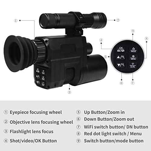 HUDAKWA WiFi Digital Night Vision Scope Video Camera for Riflescopes