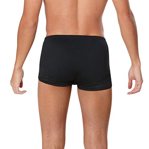 Speedo Men's Swimsuit Square Leg Poly Mesh Training Suit Speedo Black