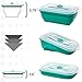 Collapse-it Silicone Food Storage Containers - BPA Free Airtight Silicone Lids Collapsible Lunch Box Containers - Oven, Microwave, & Freezer Safe (Teal (6) 3.5-Cup Set)