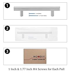 homdiy 15 Pack 4" Kitchen Square Cabinet Handles