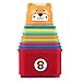 Kidcia My First Square Nesting & Stacking Cups with Numbers Letters & Animals for Toddlers Early Educational Stacker Toys for Kids