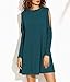 ZJCT Women's Cold Shoulder Cut Out Long Sleeve Loose T-Shirt Casual Shift Dress