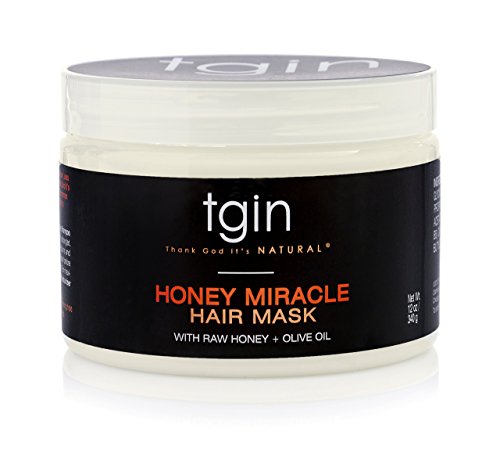 Deep Conditioner for Natural Hair - tgin Honey Miracle Hair Mask with Raw Honey + Olive Oil; Great treatment for any hair texture - Moisturizes and Repairs Dry, Damaged, or Color Treated Hair, 12oz by tgin (Thank God It's Natural)