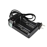 WindFire® BC09 Dual Channel Battery Charger Universal Auto off Intelligent Battery Charger for 18650/18500/14500/26650 AA Lithium Battery Lifepo4 Battery USA Plug Black