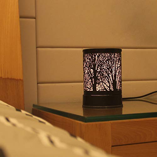 JUWA Wax Warmer Electric Scented Candle Warmer Essential Oil Heater Black Metal Forest Design for Home Decor