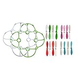 Pixnor RC Quadcopter Replacement Upgrade Parts Main CW CCW Blades with Propeller Bumper Guard Protection Cover for Cheerson CX-10