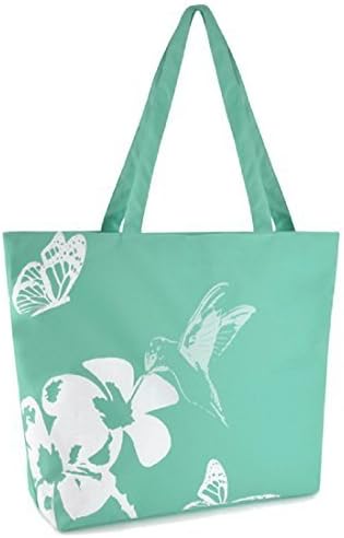 Hummingbird Design Shoulder/Beach/Shopping Bag with Zip Top