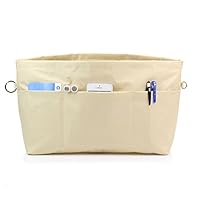 VANCORE Tote Bag Organizer Insert With Zipper Large Capacity 11 Pockets Beige Higher