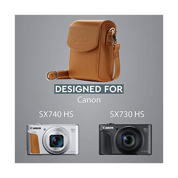 MegaGear Canon PowerShot SX740 HS, SX730 HS Schutzhülle aus Leder mit Schultergurt – Bild 6