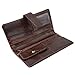 Mens Genuine Leather long bifold wallet Vintage style Money Purse