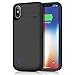 iPhone X/Xs Battery Case, 5000mAh Protective Portable Charger Case External Battery Pack Apple iPhone X/Xs Rechargeable Backup Charging Case Battery Power Bank (5.8 inch) (Black)