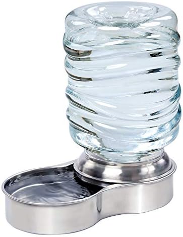 Etna Stainless Steel Pet Dog Cat Water Fountain Bowl, Holds 3 Liters