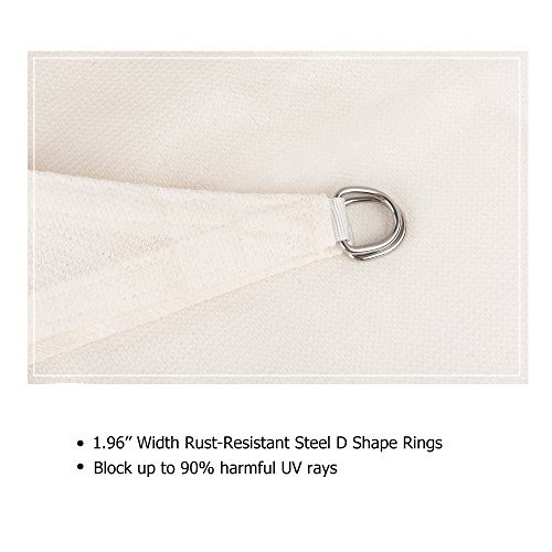 Cool Area CAS-18512-17B Square 11'5" Sun Shade Sail with Stainless Steel Hardware Kit, Cream - Thumbnail 2