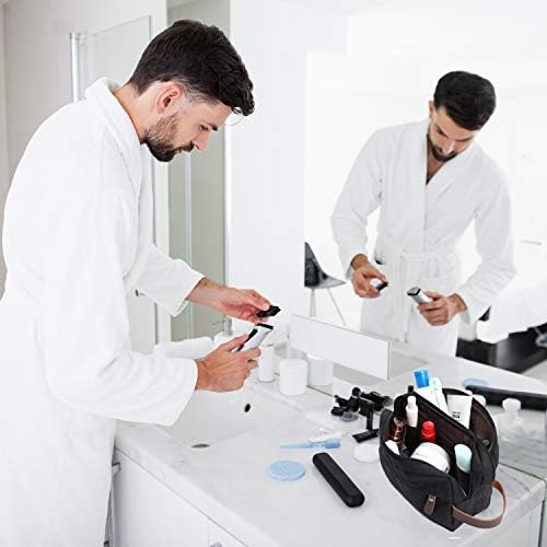 Mens Toiletry Bag Dopp Kit Travel Bathroom Bag Waterproof Shaving Shower Cosmetic Organizer (Black) 8 Mens Toiletry Bag Dopp Kit Travel Bathroom Bag Waterproof Shaving Shower Cosmetic Organizer (Black)