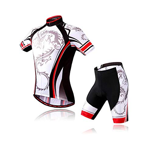 image for Moxilyn Men's Quick-Dry Cycling Jersey Set Road Bike Bicycle Shirt + B
