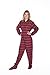 Red & Gray Plaid Flannel with Small Hearts Adult Footed Onesie Pajamas (Small)