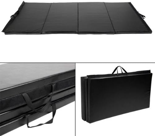 HPD Yoga Mats Folding Gymnastics Gym Exercise Stretching Black (4'x10'x2")