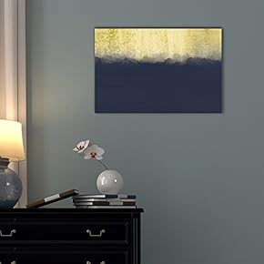 Canvas Wall Art - Color Composition Artwork with Gold and Black - Gallery Wrap Modern Home Art | Ready to Hang - 12x18 inches