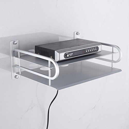 Aimyoo Alumimum Alloy Wall Mount Shelf Bracket / Holder / Stand for TV Box, Apple TV, Roku 3/ 2, WiFi Router, Set Top Box, Mini PC, TV accessories (Double-layer)