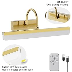 Ralbay Battery Operated Picture Light Gold Modern