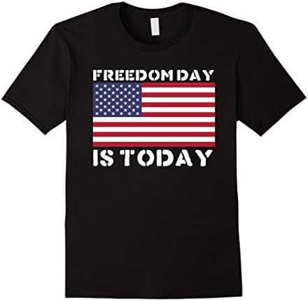 Mens Freedom Day T-Shirt Small Black