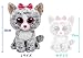 Ty Kiki Cat Plush, Grey, Medium