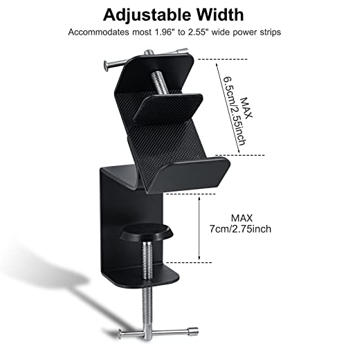 CLOOLC Desk Clamp for Power Strip Removable Power Strip Holder For Desk Edge Sturdy Table