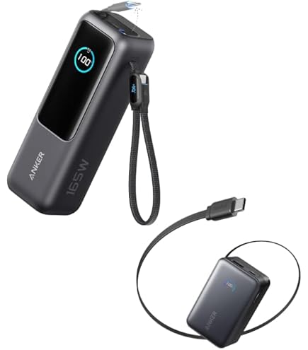 Anker Power Bank 25000mAh 165W モバイルバッテリー Amazon.com: Anker Power Bank 25K 165W with Built-in USB-C