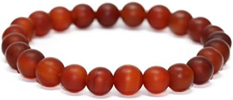 Lovelybead Gemstone Bracelets Natural Genuine Gemstones Birthstone Handmade Healing Power Crystal Beads Elastic Stretch 8mm 7.5 Inch Unisex (Sepia Brown Matte Agate)