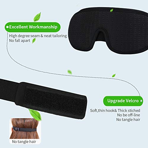 Sleep Mask for Women Men, Eye mask for Sleeping 3D Contoured Cup Blindfold with Breathable Memory Foam,100% Block Out Light,Soft Comfort Eye Shade Cover for Yoga Meditation (3D Black)