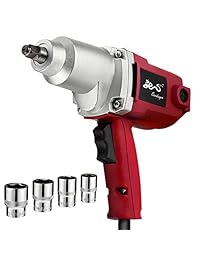 Topcraft - Llave de impacto eléctrica de 7,5 Amp de 0.5 in con enchufes y funda de transporte