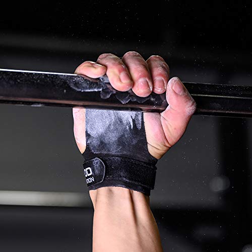 WOD Nation Gymnastics Hand Grips - Premium Hand Protectors for Crossfit Training, Pull Ups, Weight Lifting, Kettlebells - Black - Medium - Thumbnail 4