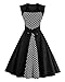 KILLREAL Women's Vintage Style Sleeveless Polka Dot Casual Cocktail Party Dress Black/White XXX-Large