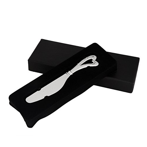 HDE Silver Heart Accent Wedding Party Butter Spreading Knife - 1 Piece