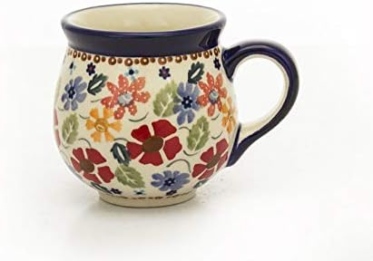 Amazon Co Jp ポーランド食器 ポーリッシュポタリー マグカップ 0ml ボレスワヴィエツ陶器 Boleslawiec 東欧レトロ 赤 ブルー 花柄 K67 J113 ホーム キッチン