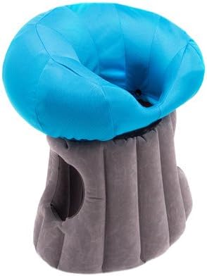Xueyan Inflatable Portable Outdoor Multi Purpose Cushion - Personalized Mushroom-Shaped Hollow Adjustable Office Sleep Pillow - Durable Airplane Creative Travel Pillow-Blue