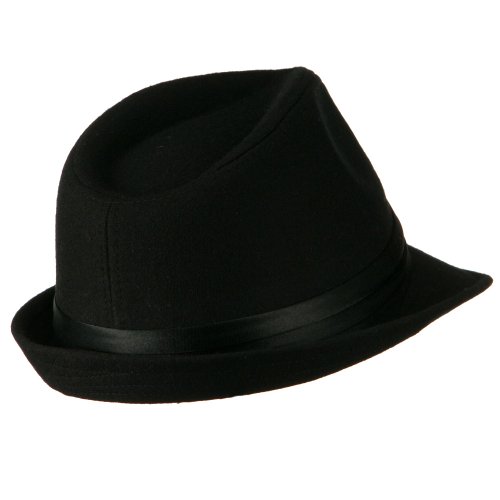 Fedora with Pleated Satin Band - Black OSFM